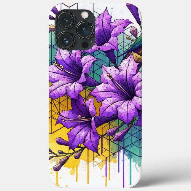 Capa de telefone de flores de Jacaranda (Verso)