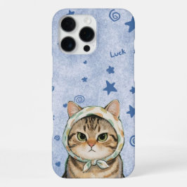 Capa de telefone de gato fofo azul Kawaii Gatinho