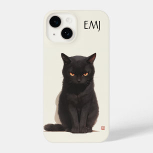 Capa de telefone de Gato Negro   Personalizável