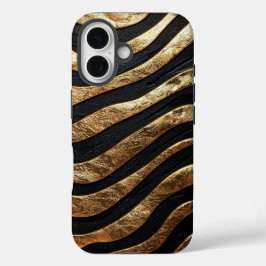 Capa de telefone de Lúxury Black & Dourado Zebra S