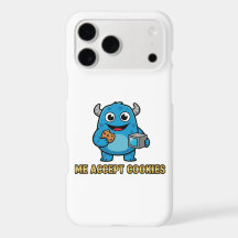 Capa de Telefone de Monstro Azul Fofo – Eu Aceito