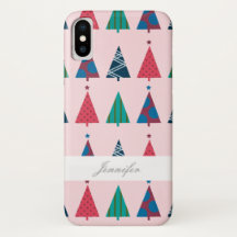 Capa de telefone de Natal Girly Tree