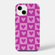 Capa de telefone de padrão de coração cor-de-rosa 