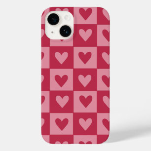 Capa de telefone de padrão de coração vermelho do