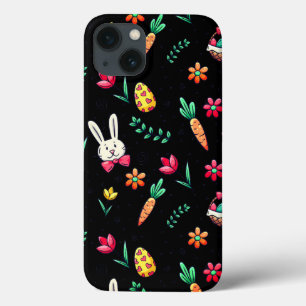 Capa de telefone de padrão de Páscoa preta