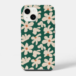 Capa de telefone de padrão floral de margarida sem