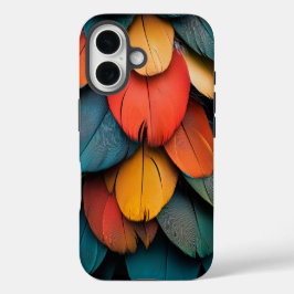 Capa de telefone de penas de macaw exótica
