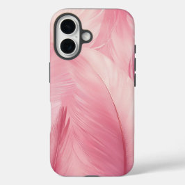 Capa de telefone de penas Flamingo Suave e Rosa