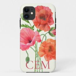 Capa de telefone de Poppies bonito