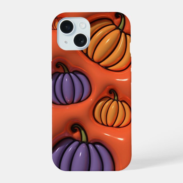 capa de telefone de Pumpkin Colorida 3D (Verso)