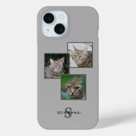 Capa de telefone de Retrato de Pet Triplo com Nome