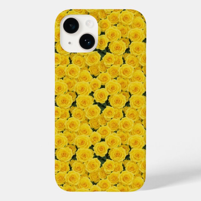 Capa de telefone de Rosas Amarelas Pequenas Brilha (Verso)
