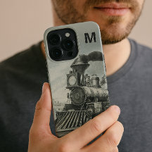 Capa de telefone de trem de locomotiva vintage mon
