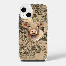 Capa de telefone de Vaca em Highland