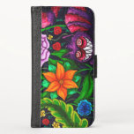 Capa de telefone de Wallet de Cat Cheshire<br><div class="desc">O Gato maluco de Cheshire, está escondido num lindo jardim floral pertencente à Alice no País das Maravilhas. Uma obra original de Alice e o mascote CheshireCatsMeow.com! Para fascinadores feitos à mão e joias, cartas e impressões visitem nosso site principal www.cheshirecatsmeow.com E para todos os guloseimas que apresentam minha arte...</div>