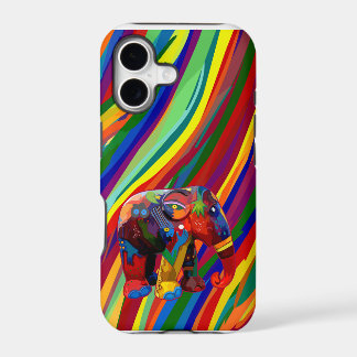 Capa de telefone do elefante do abstrato da cor