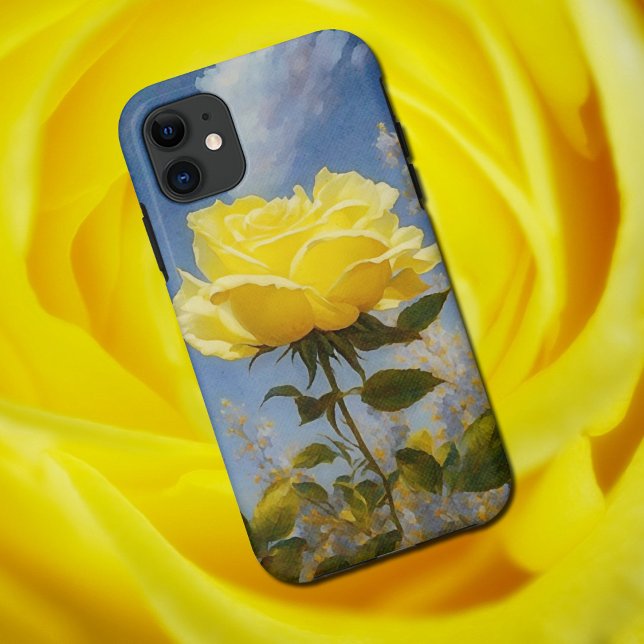 Capa de telefone do Jardim de Arte Amarelo Rosa Fl (Yellow Rose Art Phone Cover)