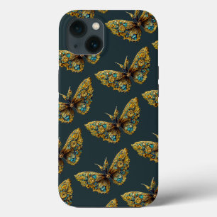 Capa de telefone Dourada e borboleta lacrimogênea