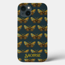 Capa de telefone Dourada e borboleta lacrimogênea