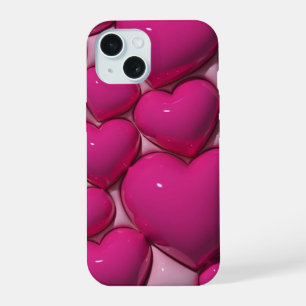 capa de telefone estética cardíaca cor-de-rosa com