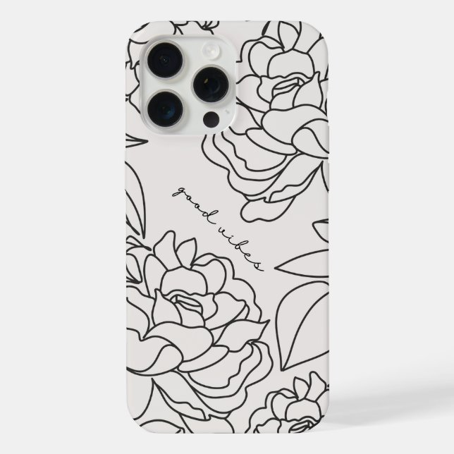 Capa de telefone Estética Floral Mínima da cinza (Verso)