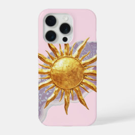Capa de Telefone Estética Sol Dourado – Rosa