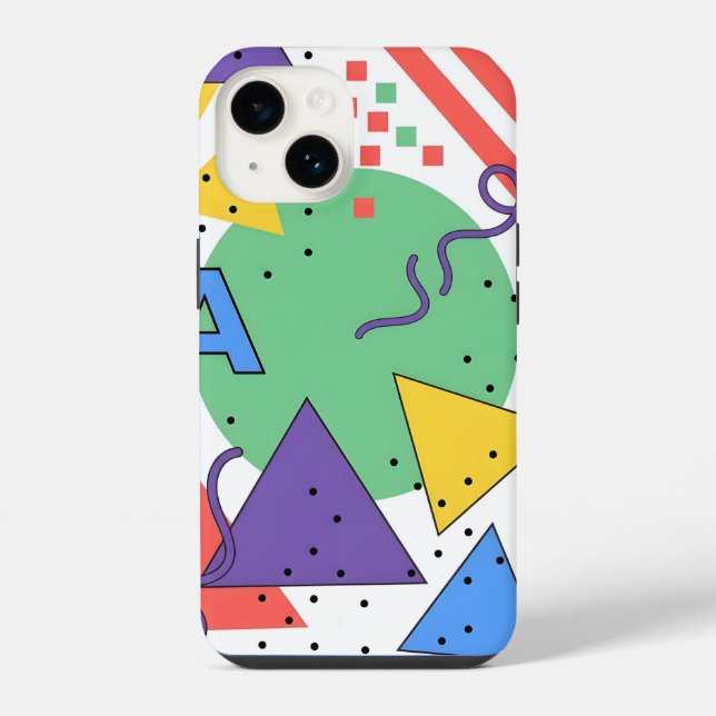 Capa de telefone estilo Memphis Dopamina Decoração (Verso)