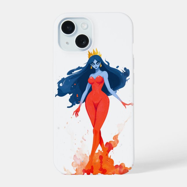 Capa de telefone Fire Queen, Arte Feminina Ousada (Verso)