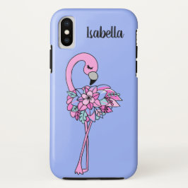 Capa de telefone Flamingo Floral Rosa