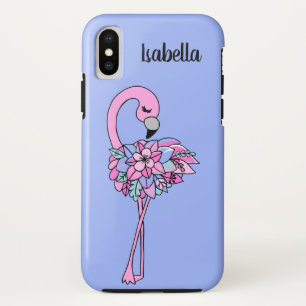 Capa de telefone Flamingo Floral Rosa