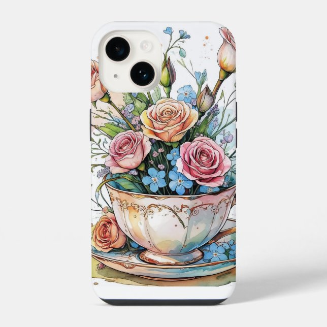 Capa de telefone floral boho (Verso)
