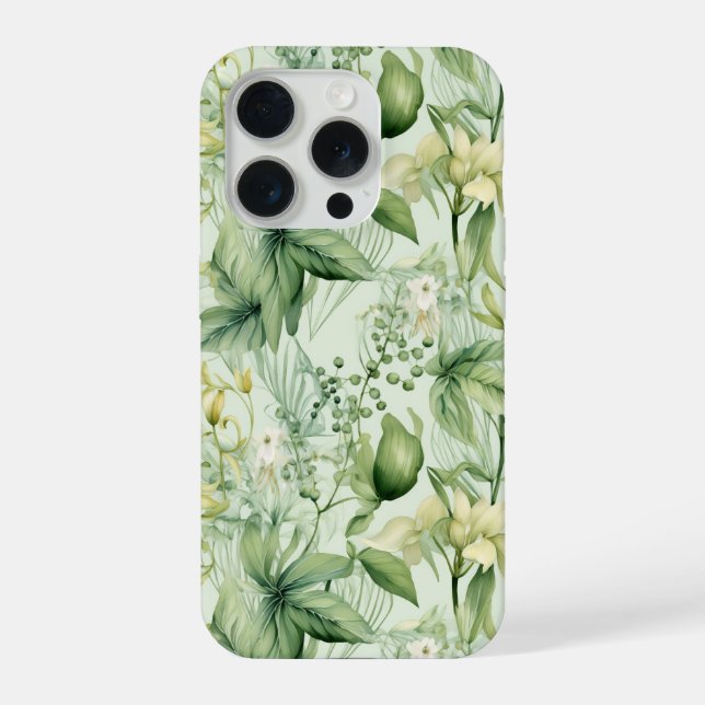 Capa de Telefone Floral Botânica Verde Suave Seren (Verso)