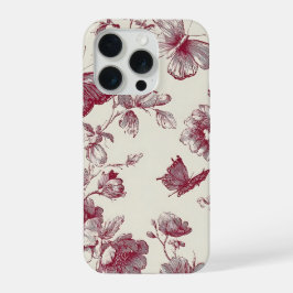 Capa de Telefone Floral Burgundy Vintage