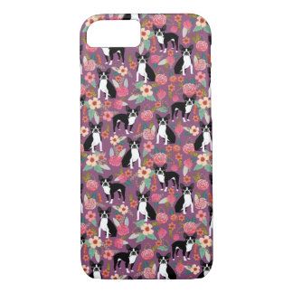 Capa de telefone floral de Boston Terrier - capas