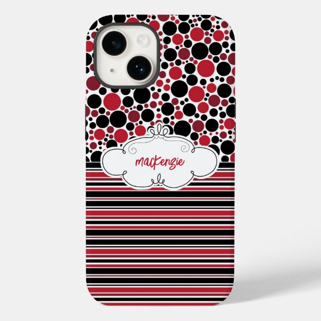 Capa de telefone Floral e Stripes Personalizadas (Verso)
