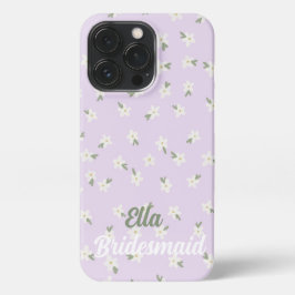 Capa de telefone floral lilás personalizada