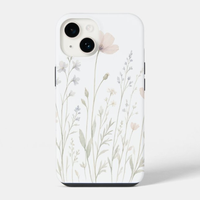 Capa de telefone floral Meadow estilo botânico (Verso)