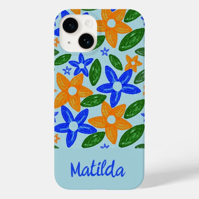 Capa de telefone floral personalizada (Verso)