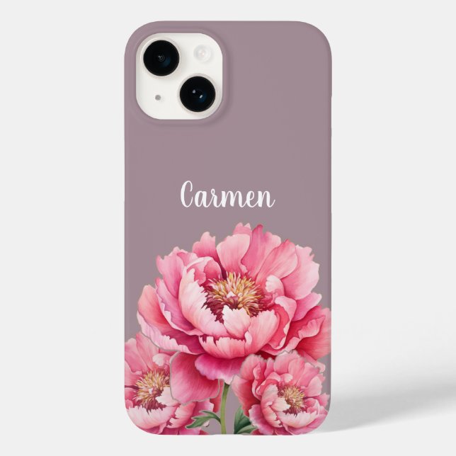 Capa de telefone Floral Personalizada, Capa de tel (Verso)