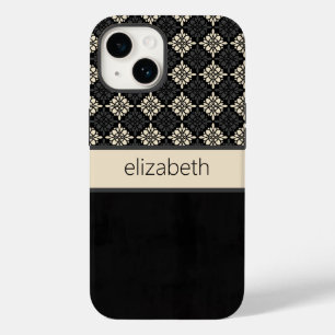 Capa de telefone Floral Preta Personalizada