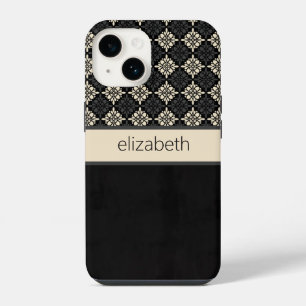 Capa de telefone floral preta personalizada