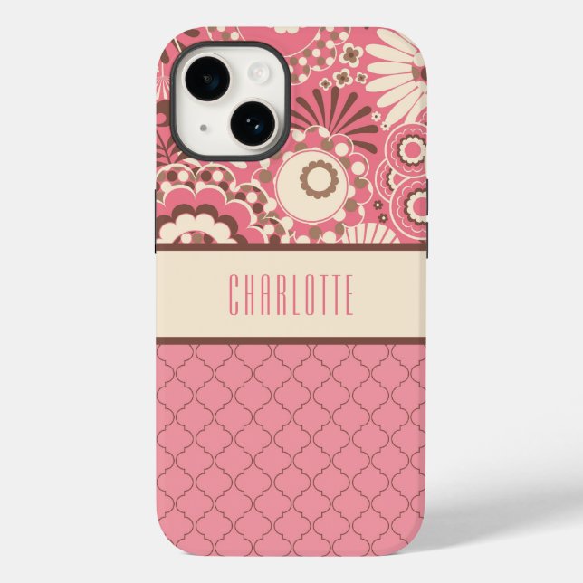 Capa de telefone Floral Rosa Personalizada (Verso)