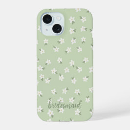 Capa de telefone floral verde personalizada