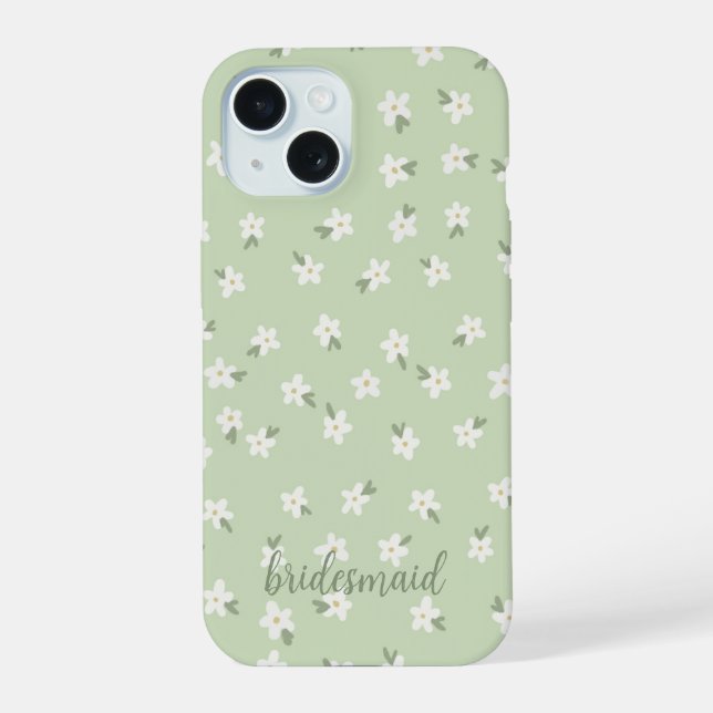 Capa de telefone floral verde personalizada (Verso)