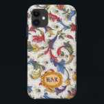 Capa de telefone florentino italiana personalizada<br><div class="desc">Design florentino italiano clássico com um quadro do monograma do ouro.</div>