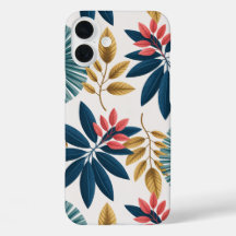 Capa de Telefone Folhas Florais Tropicais Retro