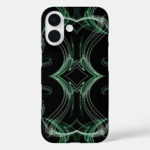 Capa de telefone Fractal Preta e Verde