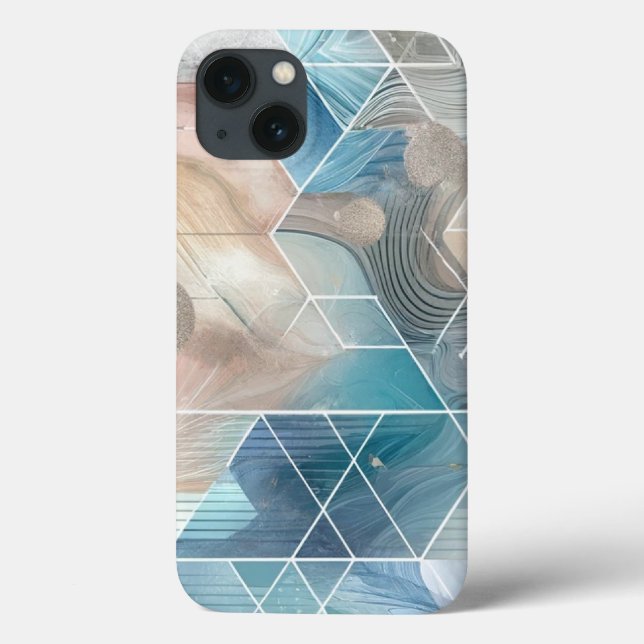 Capa de telefone geométrica de Abstrato - Des azui (Verso)