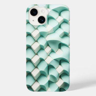 Capa de telefone geométrica moderna em 3D azul-tur