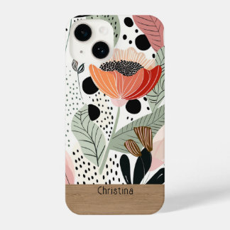 Capa de telefone gráfica floral personalizada